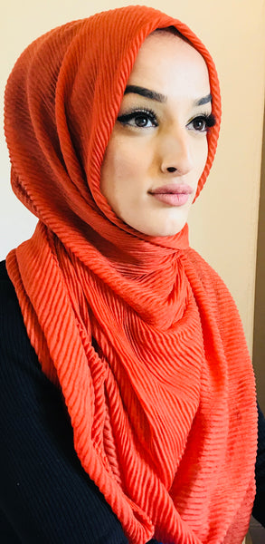 Hafsah Crinkle Hijab Burnt Orange