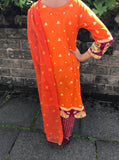 Orange Embroidered Lawn Suit