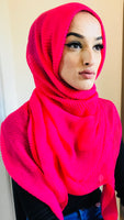 Hafsah Crinkle Hijab Fuschia
