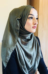 Saba Silk Hijab Green