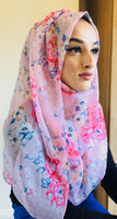 Aisha Floral Hijab Pink