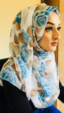 Alisha Floral Hijab White