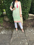 Pink Tassel Lawn Suit